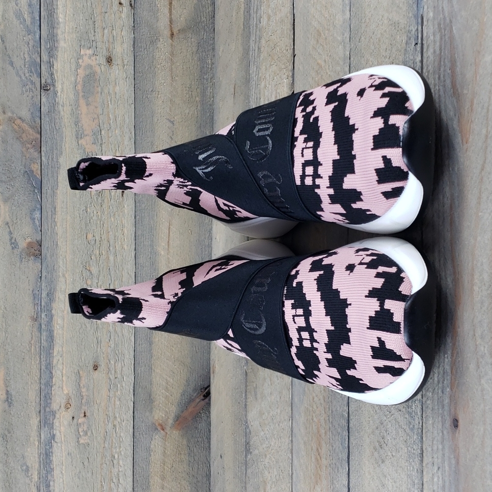 Juicy Couture Ariella Slip On High Top Knit Sneakers Pink Tie Dye Black - Picture 5 of 8